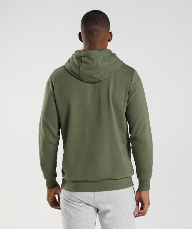 Men's Gymshark Sharkhead Infill Hoodie Olive | NZ 0RJHCW